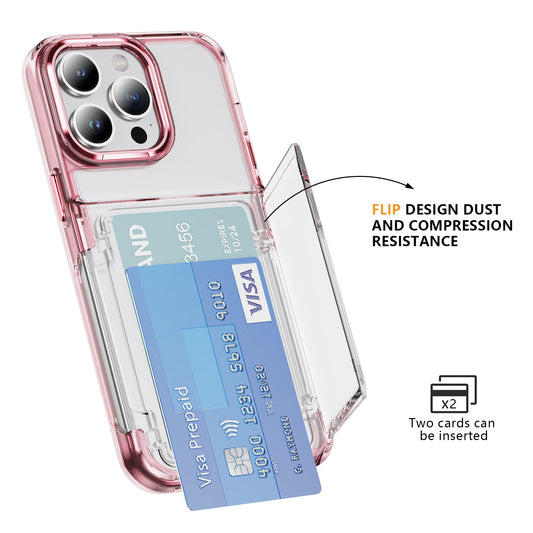 Flip Card Holder Transparent Apple Phone Case