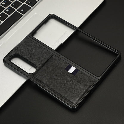 Litchi pattern card slot sticker Samsung Z Fold mobile phone case