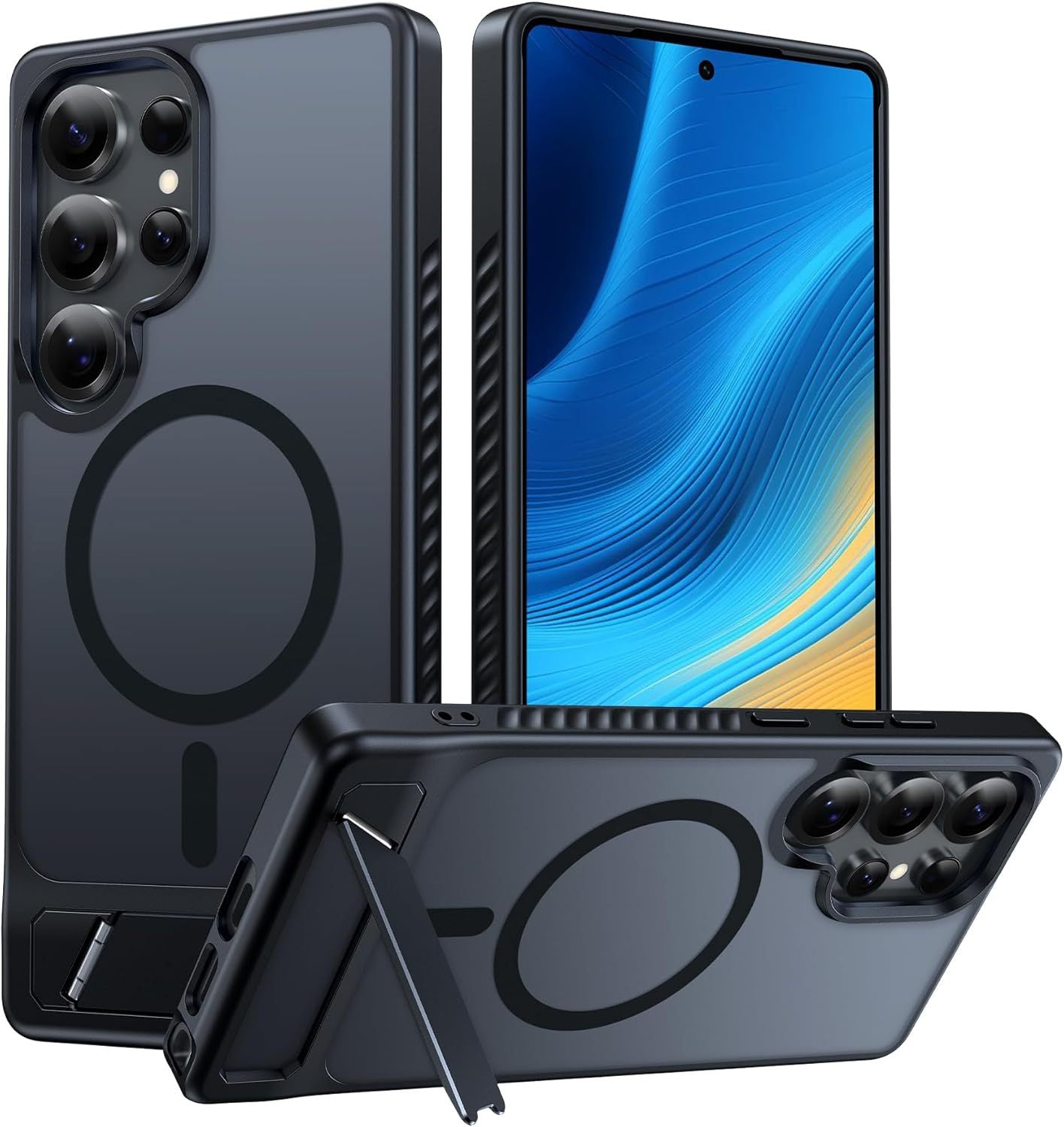Full-coverage shockproof frosted magnetic stand Samsung phone case