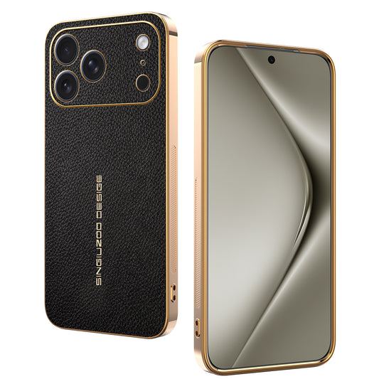 Electroplated lychee pattern Apple phone case