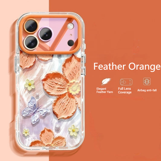 Oil painting flower butterfly pearl Apple phone case
