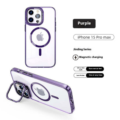Transparent magnetic contact lens holder anti-fall iPhone case