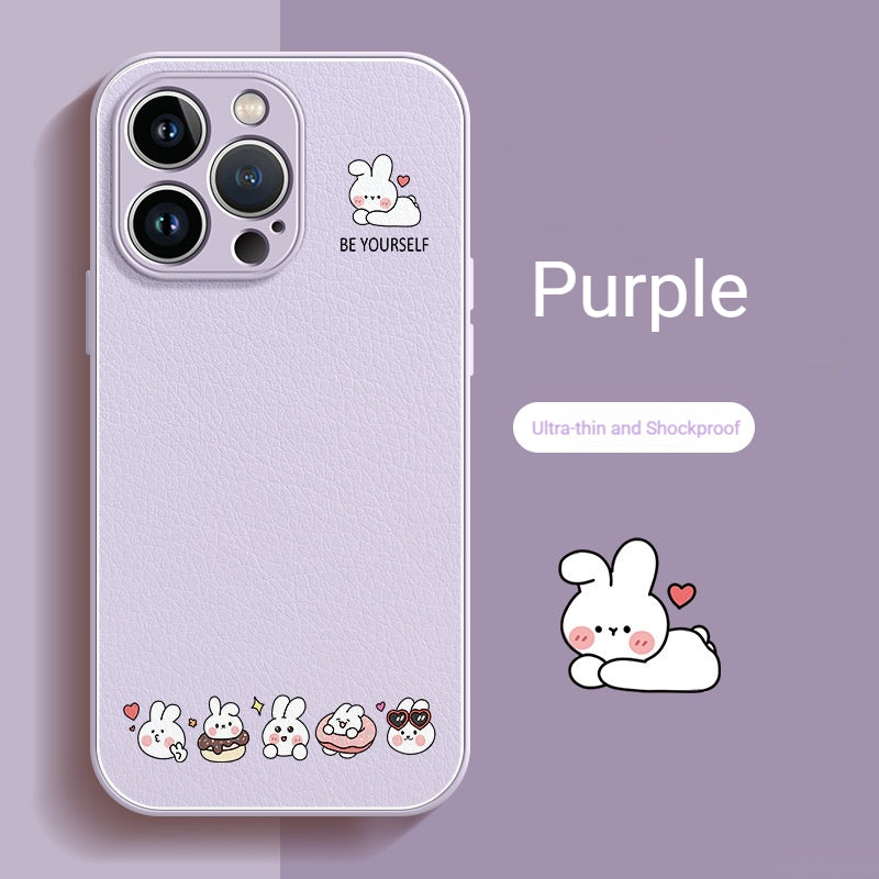 Skin-textured bunny donut iPhone case
