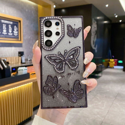 3D Glitter Rhinestone Butterfly Samsung Phone Case