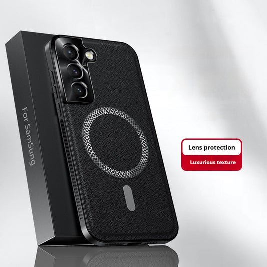 Solid color high-end leather Samsung mobile phone case