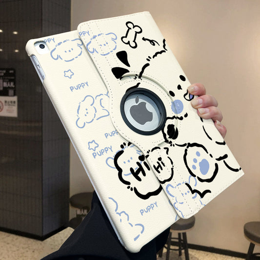 Cute blue puppy cartoon iPad tablet protective case