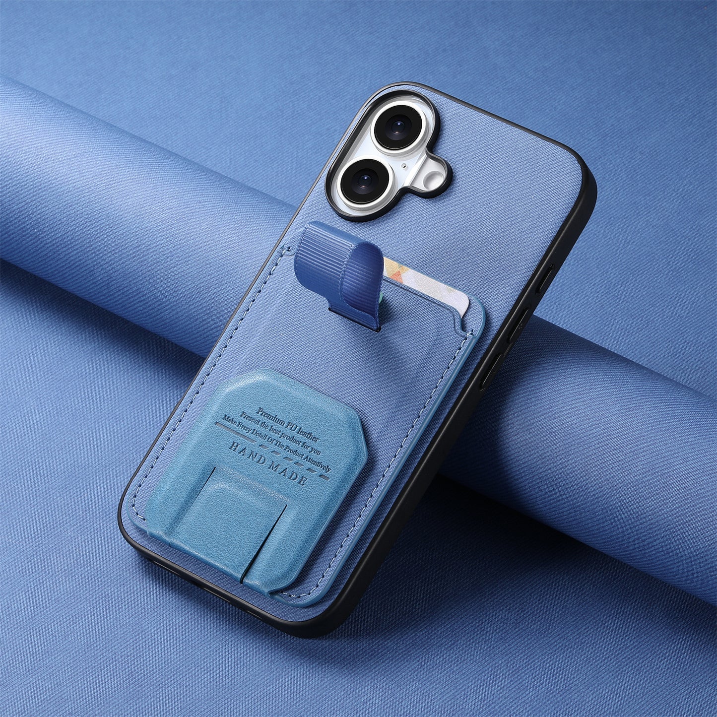 Minimalist solid-color shockproof iPhone case with kickstand