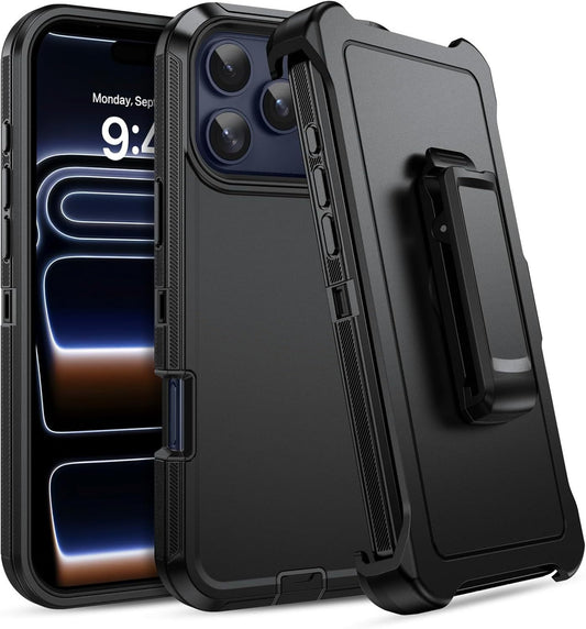 Solid-color rugged protective case with belt clip for iPhone