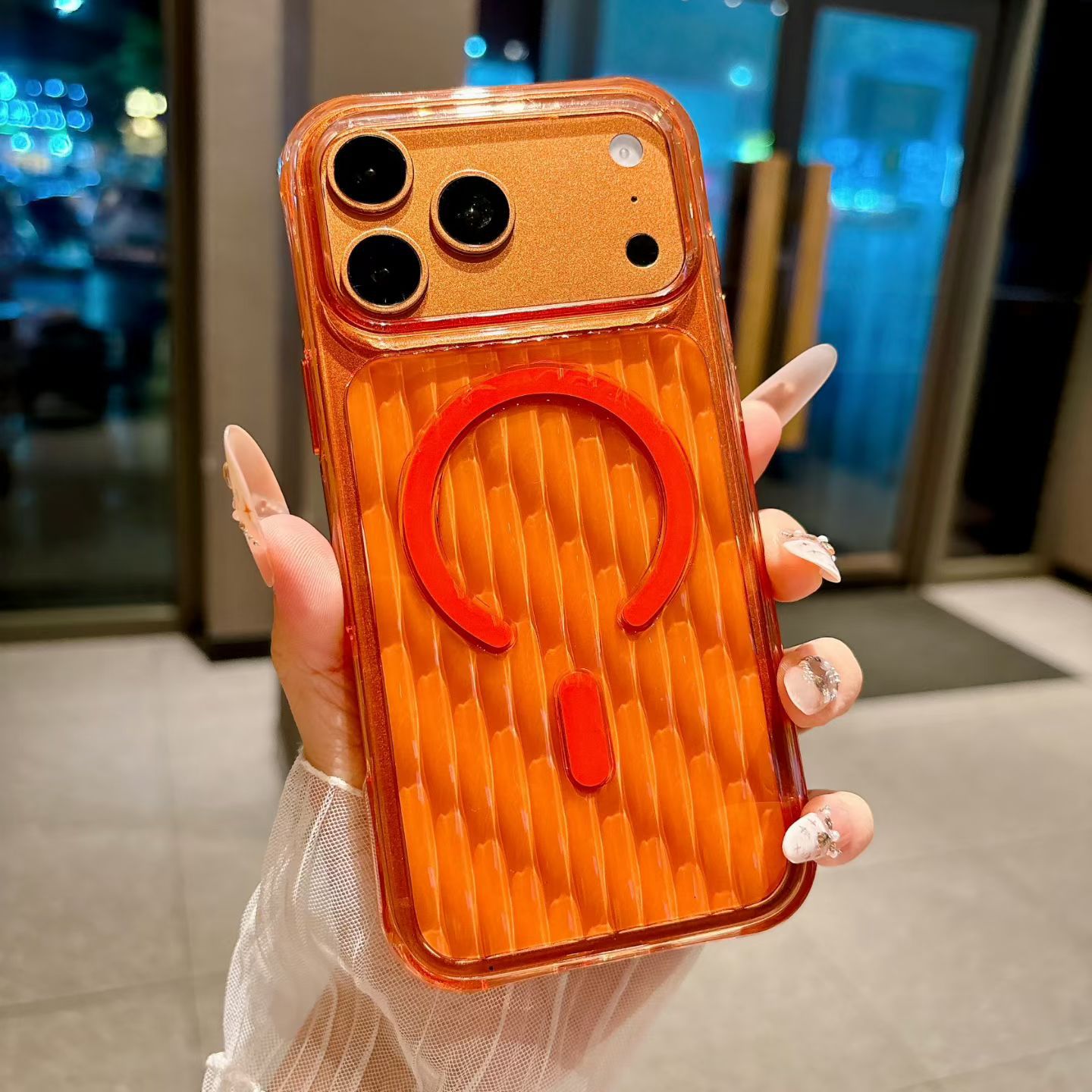 Magnetic Matte Vertical-Stripe Suitcase-Style iPhone Case