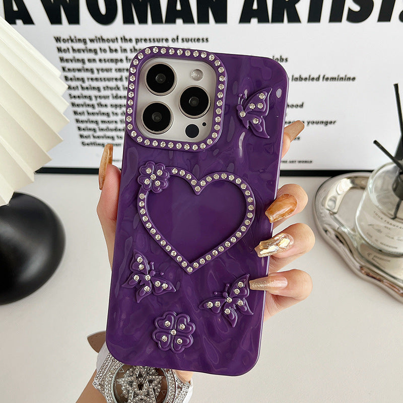 Creative Heart Butterfly Apple Phone Case