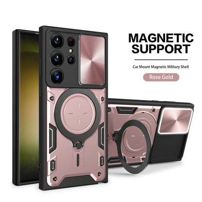 Sliding window anti-drop magnetic holder Samsung phone case