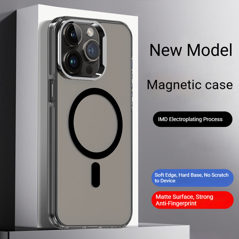 Frosted magnetic Apple phone case
