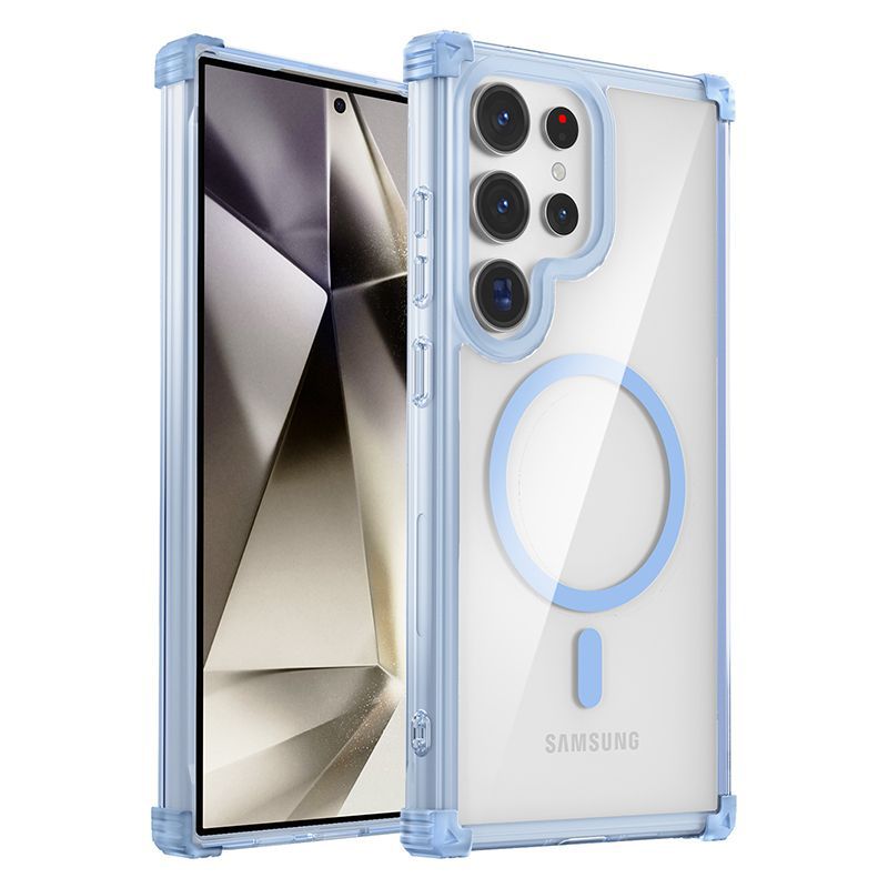Right-angle transparent magnetic Samsung phone case