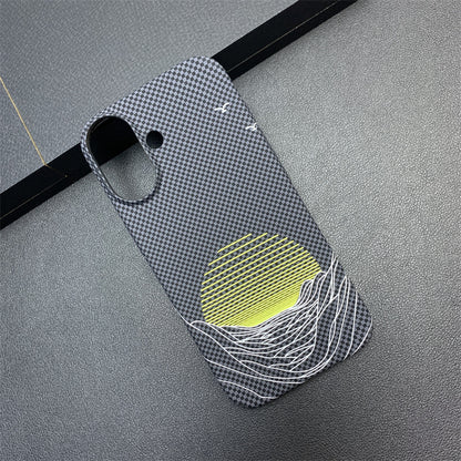 Sea Moon Carbon Fiber Pattern Apple Phone Case