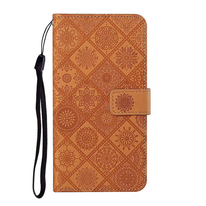 Embossed leather Apple phone case