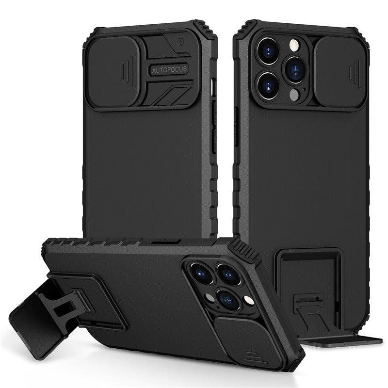 Creative sliding window 3D stand for Apple phone case