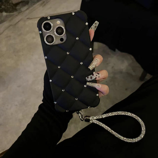 Luxury Skin-like Rhinestone Apple Phone Case