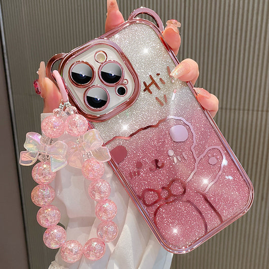 Glitter Bracelet Bear Apple Phone Case