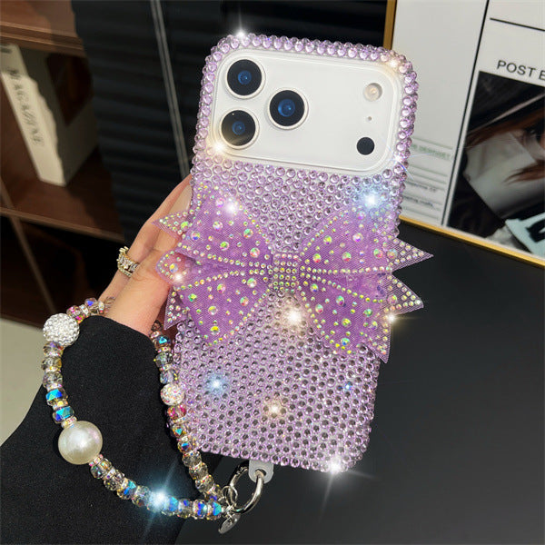 Fully Rhinestone-Studded 3D Bow iPhone Case