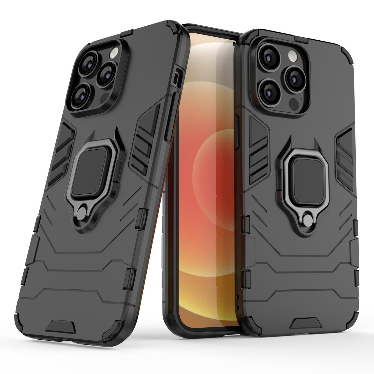 Thickened anti-drop armor bracket ring Apple phone case