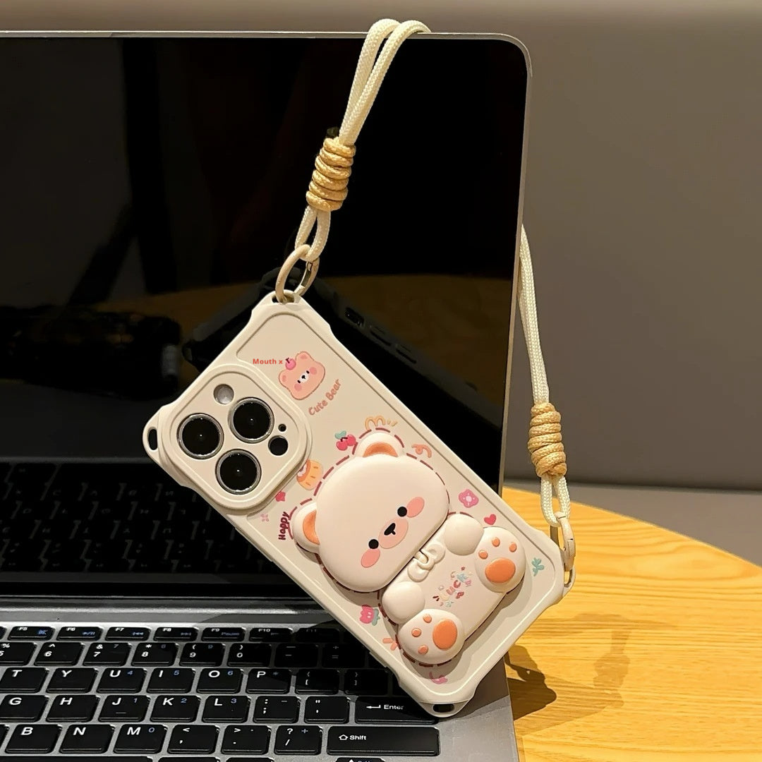 Bear Mirror Stand Apple Phone Case