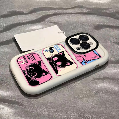 Pink cat-shaped anti-drop Apple phone case