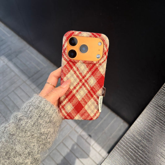 Vintage British-style velvet iPhone case