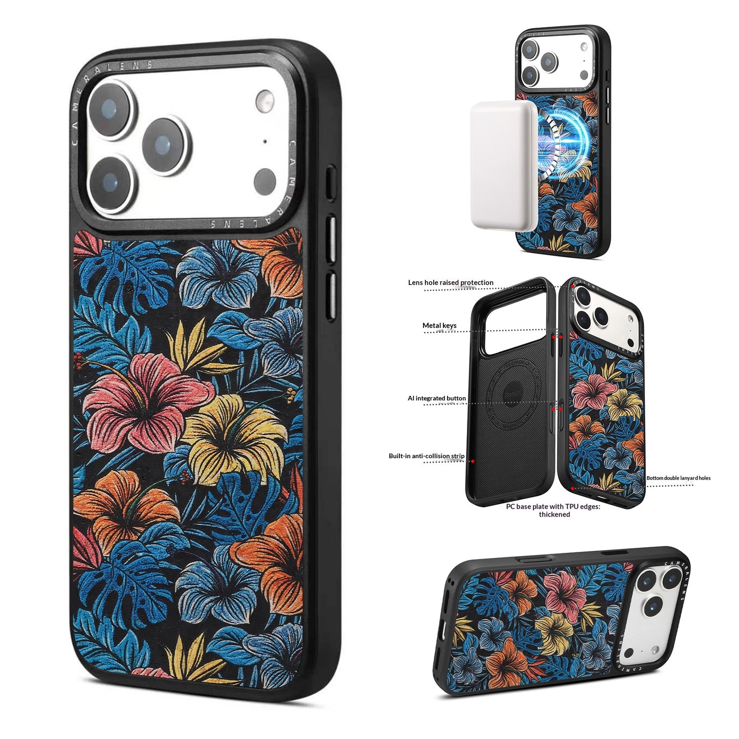 Magnetic Cork-Embroidered iPhone Case