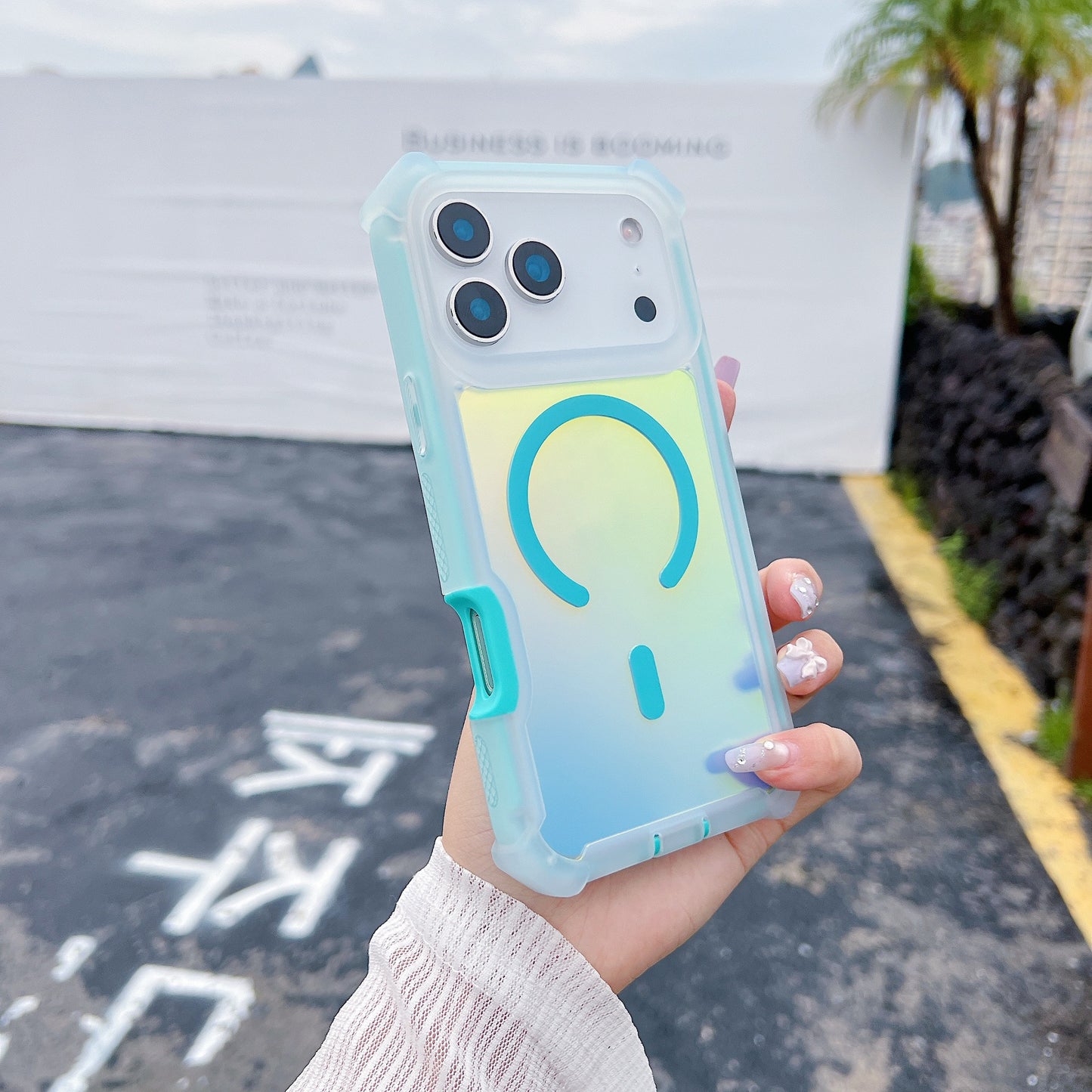 Laser magnetic Apple phone case