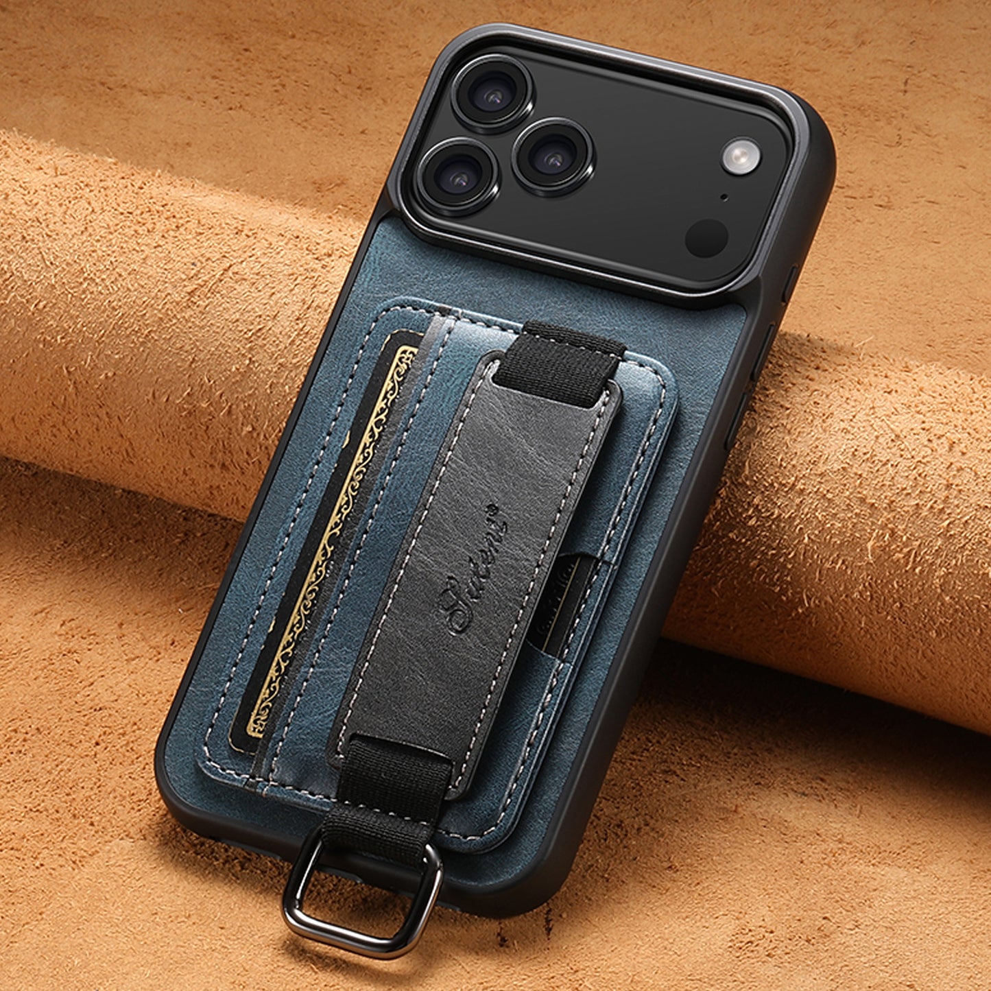 Card insert wrist strap ring buckle Apple phone case