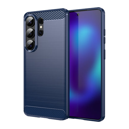 Full-coverage shockproof brushed carbon fiber Samsung phone case