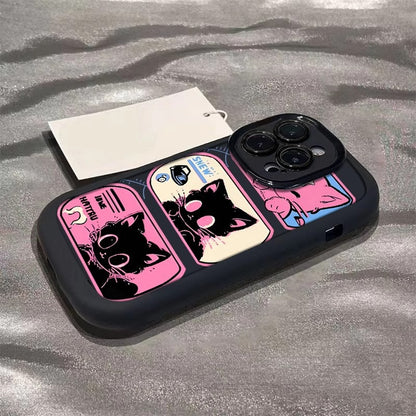 Pink cat-shaped anti-drop Apple phone case