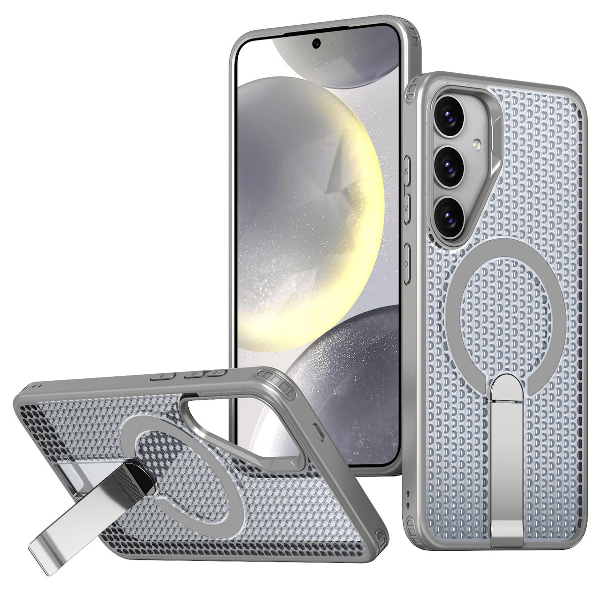 Honeycomb heat dissipation magnetic stand Samsung phone case