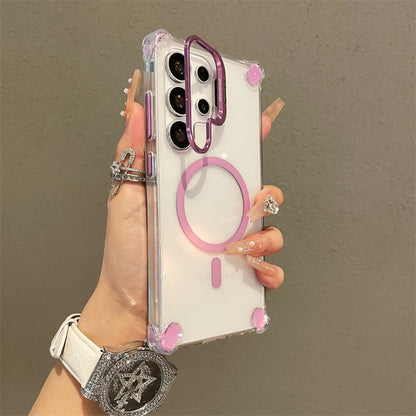 Hardware-invisible lens holder magnetic Samsung phone case