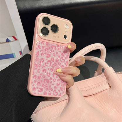 Classic leopard print large window Apple phone case