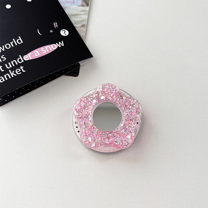Glittery Creative Flower Mirror Airbag Magnetic Phone Holder
