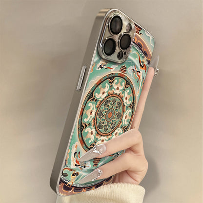 Electroplated lambskin shockproof Apple phone case