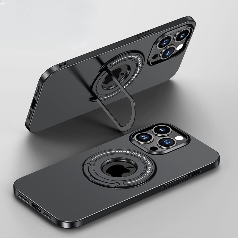 Magnetic invisible pull rod stand Apple phone case