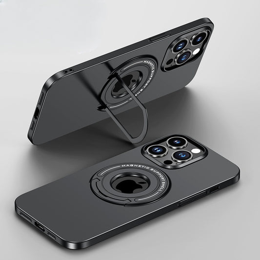 Magnetic invisible pull rod stand Apple phone case