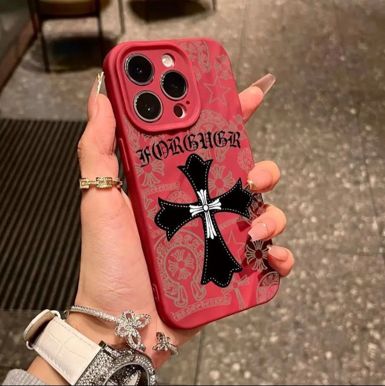 Premium Full-Coverage Cross-Design iPhone Case