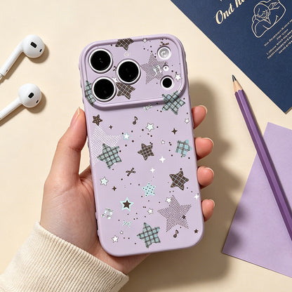 Glittery five-pointed star Apple phone case