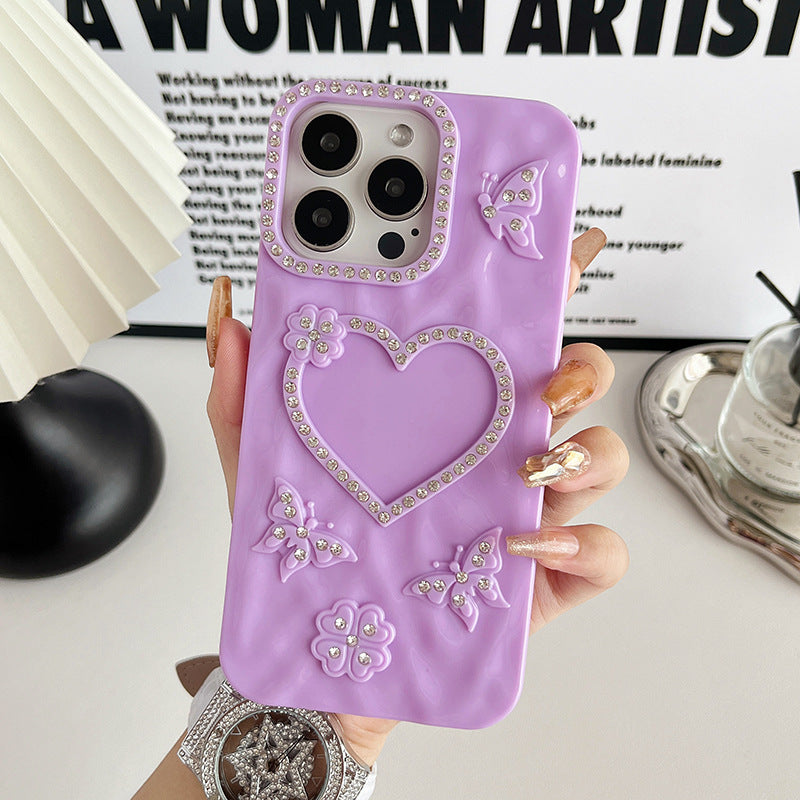 Creative Heart Butterfly Apple Phone Case