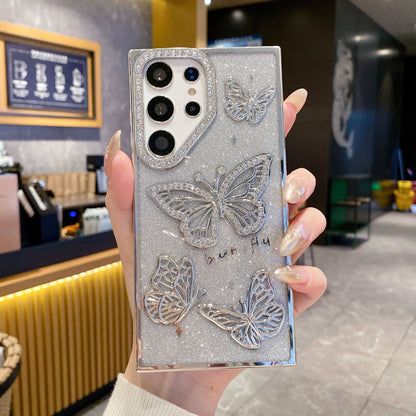 3D Glitter Rhinestone Butterfly Samsung Phone Case