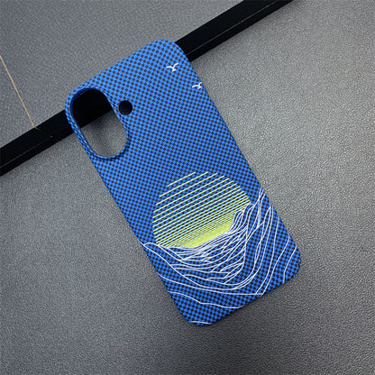 Sea Moon Carbon Fiber Pattern Apple Phone Case