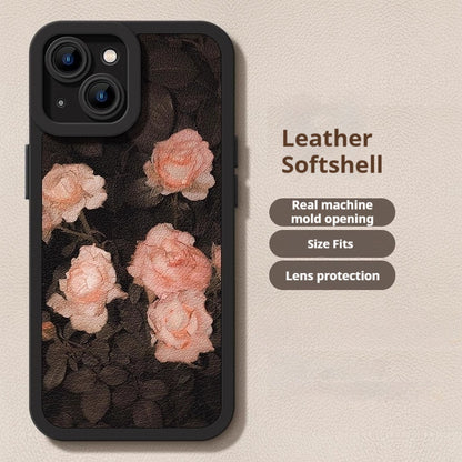 Patterned leather shockproof Apple phone case