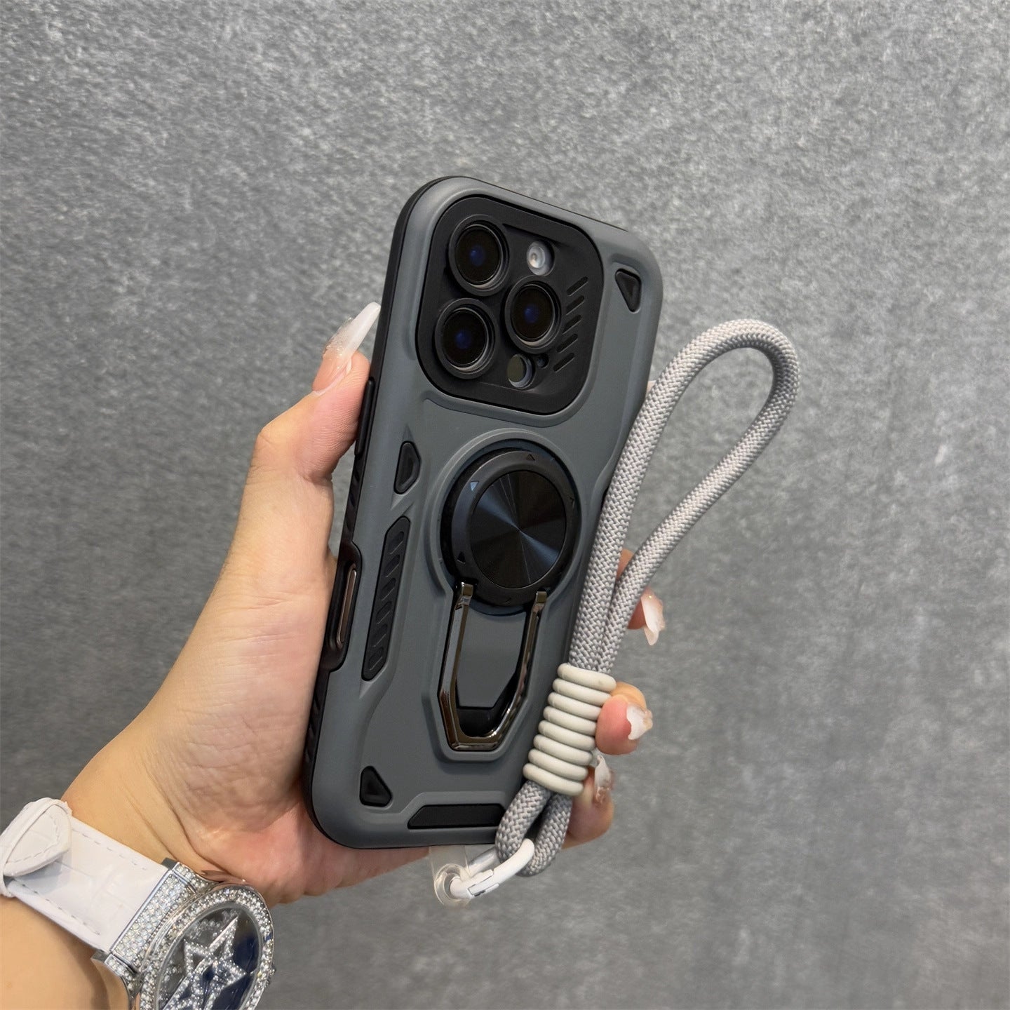 Magnetic iPhone case with lanyard
