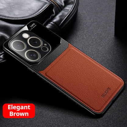 Simple leather-textured Apple phone case