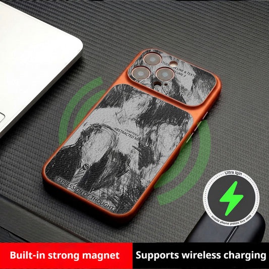 Sketch portrait sticker magnetic Apple phone case