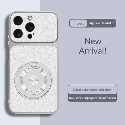 Skin-friendly lambskin magnetic stand Apple phone case