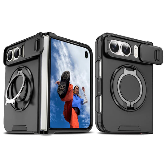 Magnetic Phone Case for Apple with Sliding/Rotating Kickstand